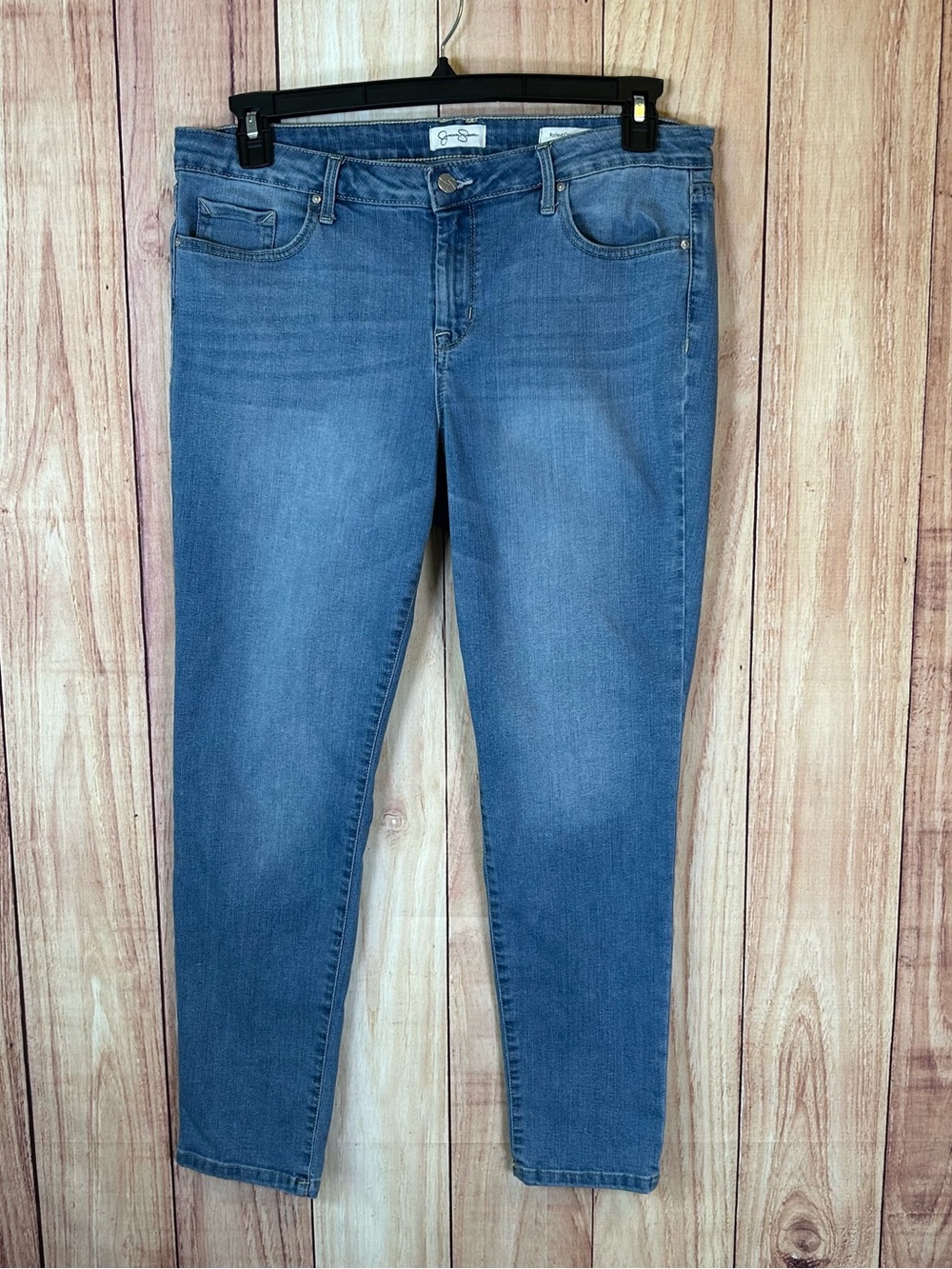 Jessica Simpson Women’s Jeans Sz 14/32 Rolled Crop Skinny Mid Rise Stretch #354